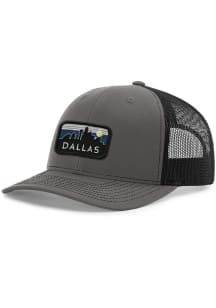 Uscape Dallas Ft Worth 2T Retro Skyline 112 Trucker Adjustable Hat - Charcoal