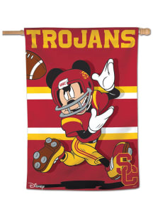 USC Trojans Mickey Mouse Football 28x40 Banner - Cardinal Red