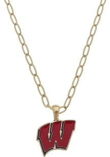 Wisconsin Badgers Enamel Logo Necklace