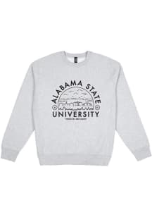 Uscape Alabama State Hornets Mens Grey Premium Heavyweight Long Sleeve Crew Sweatshirt