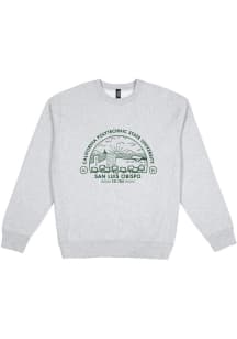 Uscape Cal Poly Mustangs Mens Grey Premium Voyager Heavyweight Long Sleeve Crew Sweatshirt