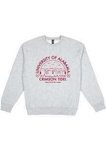 Uscape Alabama Crimson Tide Mens Grey Premium Voyager Heavyweight Long Sleeve Crew Sweatshirt