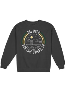 Uscape Cal Poly Mustangs Mens Black Fleece Long Sleeve Crew Sweatshirt