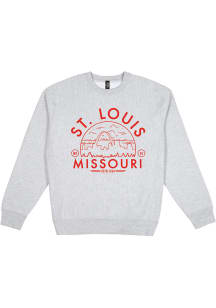 Uscape St Louis Mens Grey Premium Voyager Heavyweight Long Sleeve Crew Sweatshirt