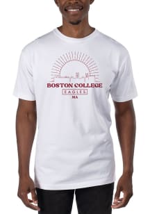 Uscape Boston College Eagles White Garment Dyed Logo Short Sleeve T Shirt