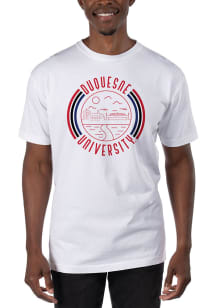 Uscape Duquesne Dukes White Garment Dyed 90s Flyer Short Sleeve T Shirt