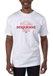 Uscape Duquesne Dukes White Garment Dyed Logo Short Sleeve T Shirt