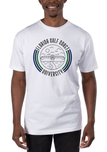 Uscape Florida Gulf Coast Eagles White Garment Dyed 90s Flyer Short Sleeve T Shirt