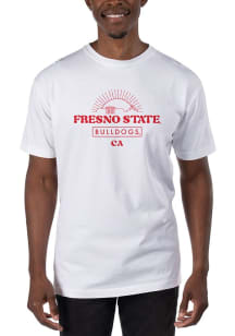 Uscape Fresno State Bulldogs White Garment Dyed Logo Short Sleeve T Shirt