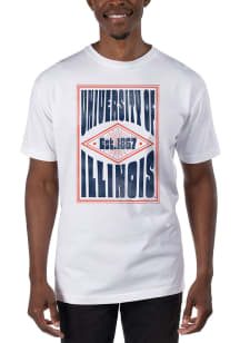 Uscape Illinois Fighting Illini White Garment Dyed Poster Short Sleeve T Shirt