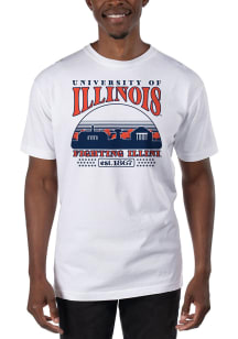 Uscape Illinois Fighting Illini White Garment Dyed Stars Short Sleeve T Shirt