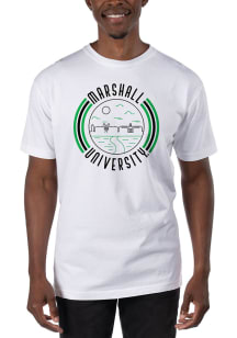 Uscape Marshall Thundering Herd White Garment Dyed 90s Flyer Short Sleeve T Shirt