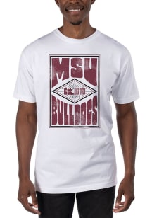Uscape Mississippi State Bulldogs White Garment Dyed Poster Short Sleeve T Shirt