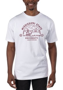Uscape Mississippi State Bulldogs White Garment Dyed Voyager Short Sleeve T Shirt