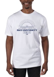 Uscape Rice Owls White Garment Dyed Logo Short Sleeve T Shirt