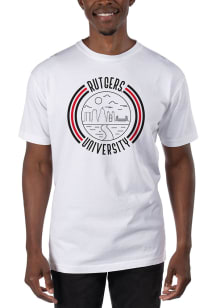 Uscape Rutgers Scarlet Knights White Garment Dyed 90s Flyer Short Sleeve T Shirt