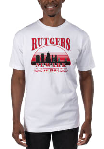 Uscape Rutgers Scarlet Knights White Garment Dyed Stars Short Sleeve T Shirt