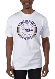 Uscape Washington Huskies White Garment Dyed 90s Flyer Short Sleeve T Shirt