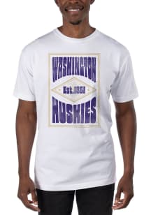 Uscape Washington Huskies White Garment Dyed Poster Short Sleeve T Shirt