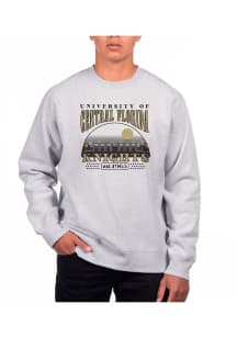 Uscape UCF Knights Mens Grey Heather Heavyweight Long Sleeve Crew Sweatshirt