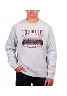Uscape Fordham Rams Mens Grey Heather Heavyweight Long Sleeve Crew Sweatshirt