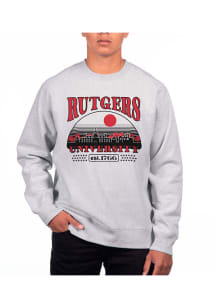Uscape Rutgers Scarlet Knights Mens Grey Heather Heavyweight Long Sleeve Crew Sweatshirt