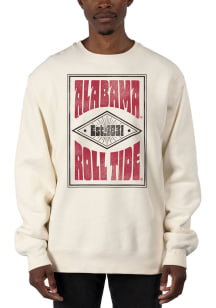 Uscape Alabama Crimson Tide Mens White Heavyweight Poster Long Sleeve Crew Sweatshirt