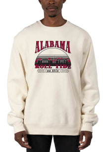 Uscape Alabama Crimson Tide Mens White Stars Heavyweight Long Sleeve Crew Sweatshirt