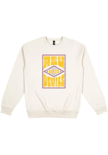 Uscape Arizona State Sun Devils Mens White Heavyweight Poster Long Sleeve Crew Sweatshirt