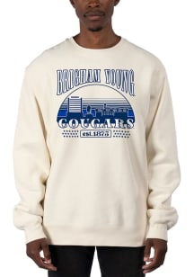 Uscape BYU Cougars Mens White Stars Heavyweight Long Sleeve Crew Sweatshirt