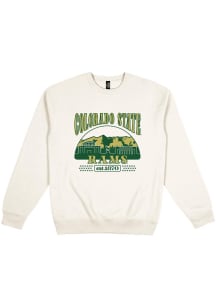 Uscape Colorado State Rams Mens White Stars Heavyweight Long Sleeve Crew Sweatshirt