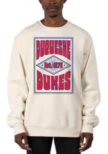 Uscape Duquesne Dukes Mens White Heavyweight Poster Long Sleeve Crew Sweatshirt