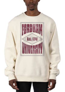 Uscape Fordham Rams Mens White Heavyweight Poster Long Sleeve Crew Sweatshirt