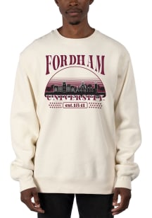 Uscape Fordham Rams Mens White Stars Heavyweight Long Sleeve Crew Sweatshirt