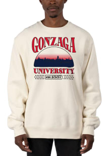 Uscape Gonzaga Bulldogs Mens White Stars Heavyweight Long Sleeve Crew Sweatshirt