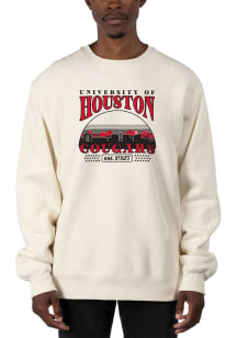 Uscape Houston Cougars Mens White Stars Heavyweight Long Sleeve Crew Sweatshirt