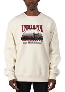 Uscape Indiana Hoosiers Mens White Stars Heavyweight Long Sleeve Crew Sweatshirt