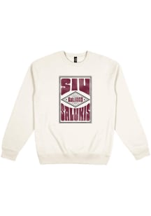 Uscape Southern Illinois Salukis Mens White Heavyweight Poster Long Sleeve Crew Sweatshirt