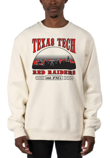 Uscape Texas Tech Red Raiders Mens White Stars Heavyweight Long Sleeve Crew Sweatshirt