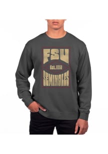 Uscape Florida State Seminoles Mens Black Pigment Dyed Poster Long Sleeve Crew Sweatshirt