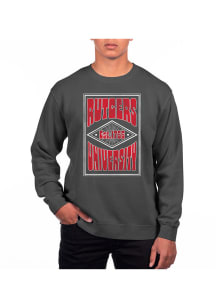 Uscape Rutgers Scarlet Knights Mens Black Pigment Dyed Poster Long Sleeve Crew Sweatshirt