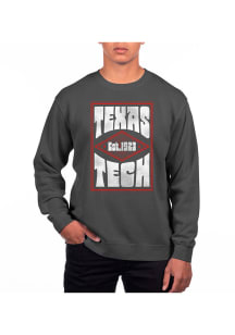Uscape Texas Tech Red Raiders Mens Black Pigment Dyed Poster Long Sleeve Crew Sweatshirt