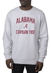 Uscape Alabama Crimson Tide Mens Grey Premium Heavyweight Vintage Long Sleeve Crew Sweatshirt