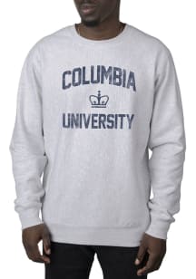Uscape Columbia University Lions Mens Grey Premium Heavyweight Long Sleeve Crew Sweatshirt