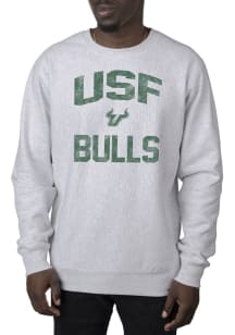 Uscape South Florida Bulls Mens Grey Premium Heavyweight Vintage Long Sleeve Crew Sweatshirt