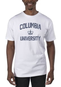 Uscape Columbia University Lions White Dyed Vintage Logo Short Sleeve T Shirt