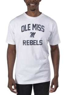 Uscape Ole Miss Rebels White Dyed Vintage Logo Short Sleeve T Shirt