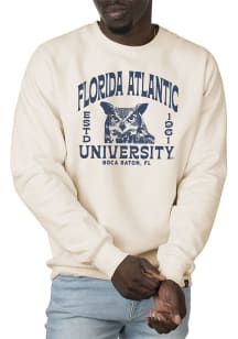 Uscape Florida Atlantic Owls Mens White Premium Wilder Heavyweight Long Sleeve Crew Sweatshirt
