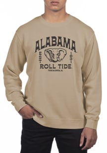 Uscape Alabama Crimson Tide Mens Tan Pigment Dyed Wilder Long Sleeve Crew Sweatshirt