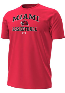Under Armour Miami RedHawks Red Basketball Performance Short Sleeve T Shirt